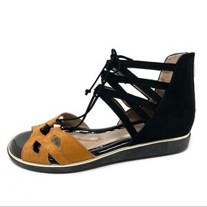Beautifeel Yuli black/saddle suede gladiator sandals